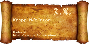 Knopp Márton névjegykártya