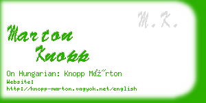 marton knopp business card